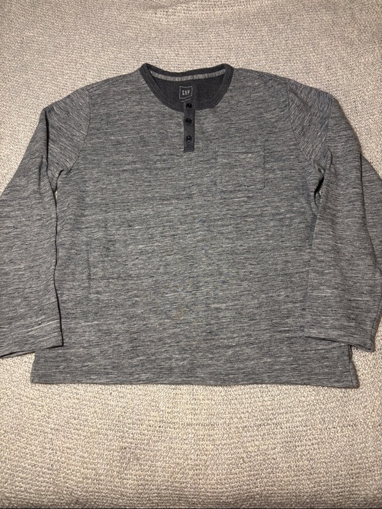GAP Other - GAP Men's Heather Charcoal Long-Sleeve Henley